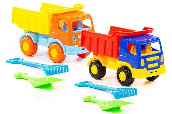 Kuorma-auto lapiolla ja haravalla 16,5x8,3x10,5cm ass.