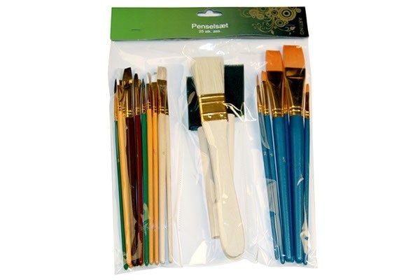 Penselset 25 st. blandat