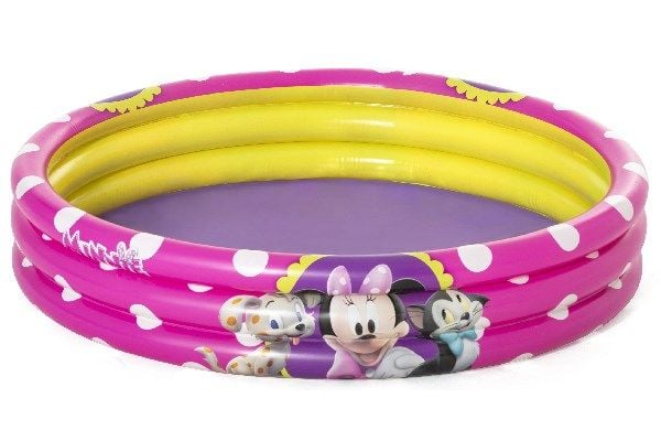 Bestway 91079, Oppblåsbart basseng, 140 l, Rund, 2 år, Minnie Mouse, Rosa, Gult