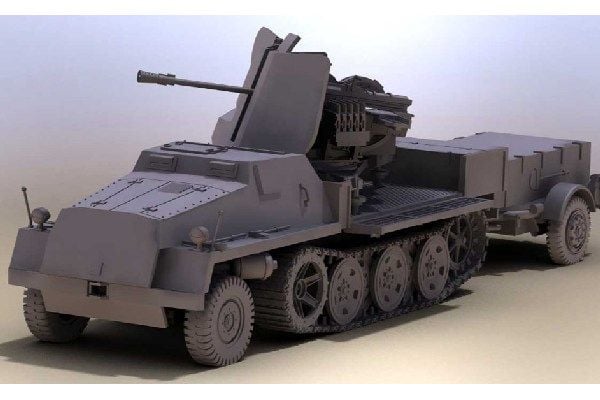 sWs med 3,7 cm Flak 43 og ammunisjons tilhenger