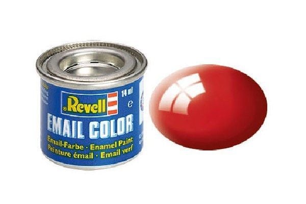 Emalj 14 ml, eldröd, blank