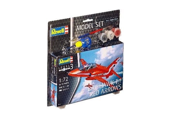 Revell Model Set BAe Hawk T.1 Red Arrows, Luftfarkostmodell med fast vinge, Monteringssats, 1:72, Hawk T.1, Avancerade, 70 styck