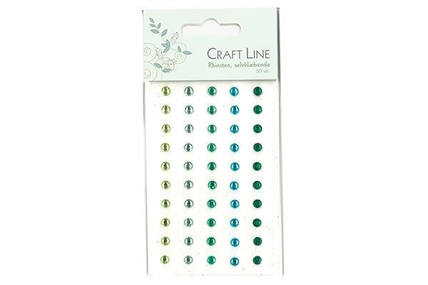 Rhinestones 5 mm, 50 stk gul/grønn mix