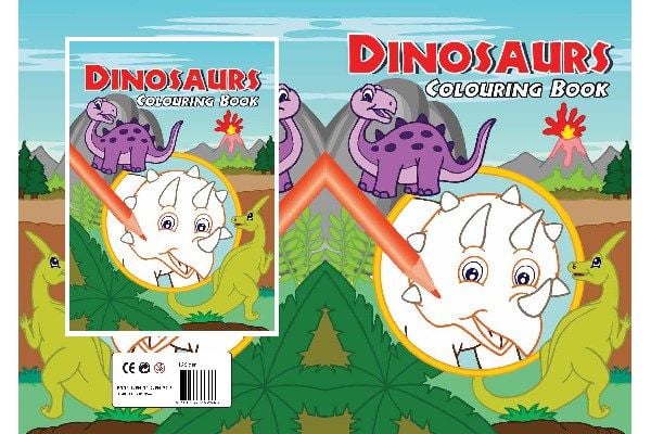 Malebok A4 Dinosaurer fargelegging 16 sider
