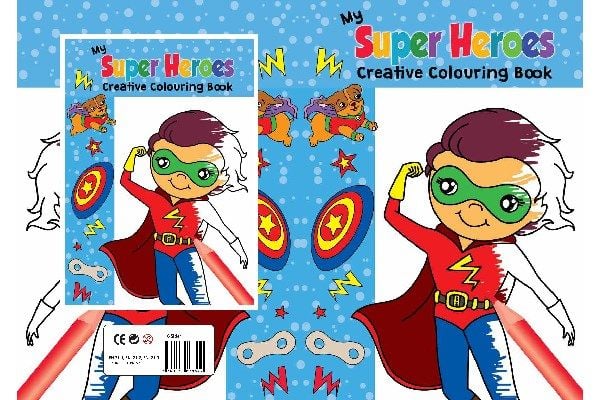 Målarbok A4 Super Heroes 16 sidor