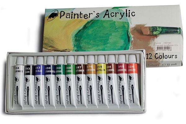 Maleakrylfarger 12 ml 12 stk assortert