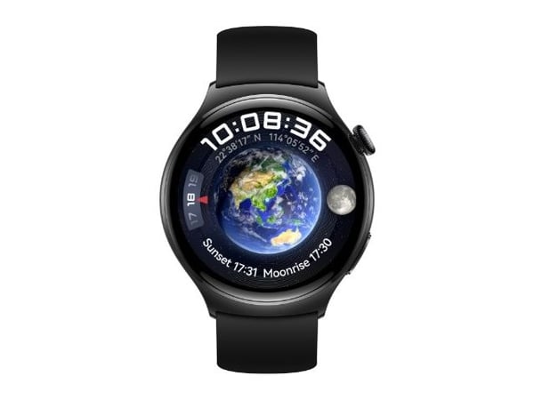 Huawei Watch 4 - Rostfritt stål - smart klocka med rem - fluoroelastomer - svart - handledsstorlek: 140-210 mm - display 1.5" - 32 GB - Wi-Fi, LTE,...