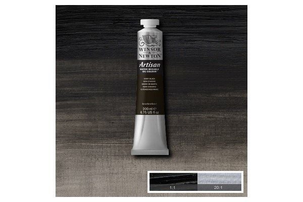 Artisan water mix oil 200 ml ivory black 331