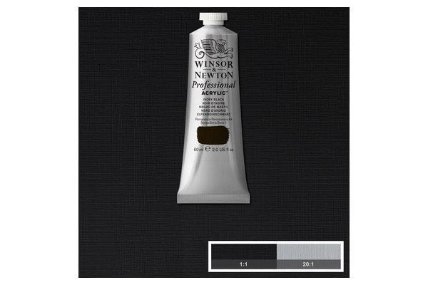 Winsor & Newton Professional Acrylic, 60 ml, Svart, Elfenben, Rør