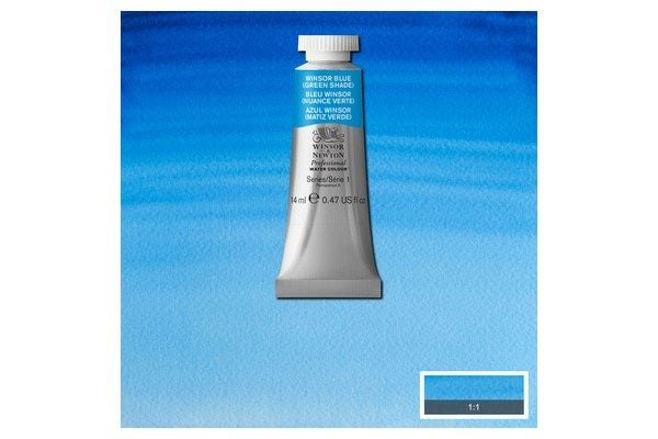 Akvarellfarge prof 14 ml Winsor Blue, grønn nyanse 707