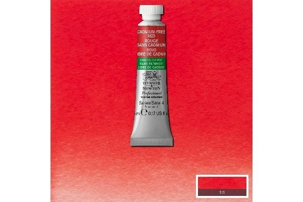 Proff. akvarellfärg 5 ml kadmiumfri, röd