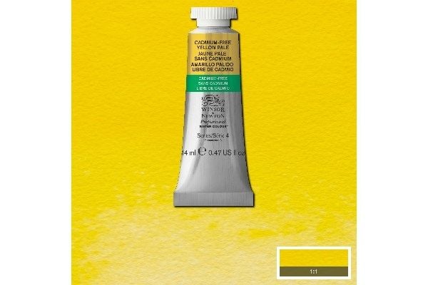 Proff. akvarellfarge 14ml kadminumfri, gul blek