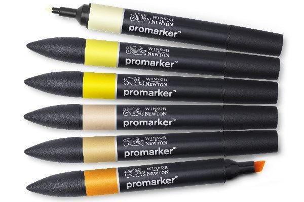 Promarker-sett, gule toner 6-pk