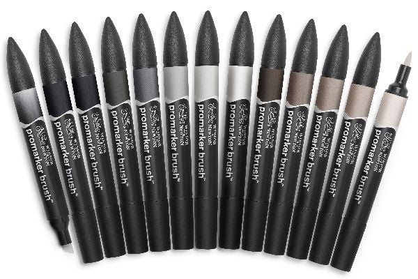 ProMarker brush 12+1 stk nøytrale toner