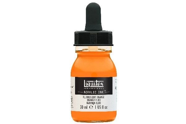 Proff. akrylfärg/ink 30 ml fluorescerande orange 982