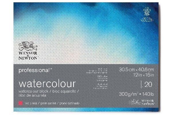 Akvarellblokk Proff hot press 31x41 cm, 300 g, 20 ark