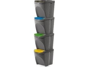 Søppelkasse SortiBox Sortibox for kildesortering 4 x 25L grå (IKWB25S4-405U)