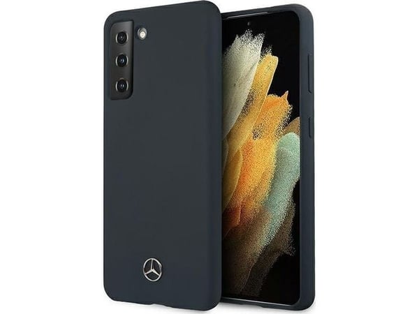 Mercedes Benz Samsung Galaxy S21 silikonskal Line MEHCS21SSILNA ljusblå