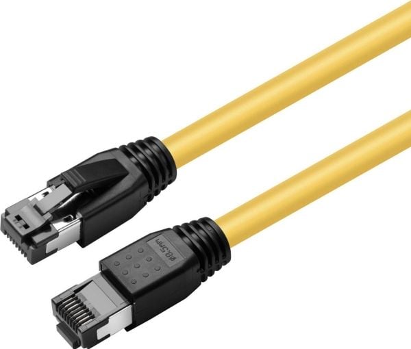 MicroConnect - Patch-kabel - RJ-45 (hane) till RJ-45 (hane) - 25 cm - S/FTP - CAT 8.1 - halogenfri, hakfri - gul