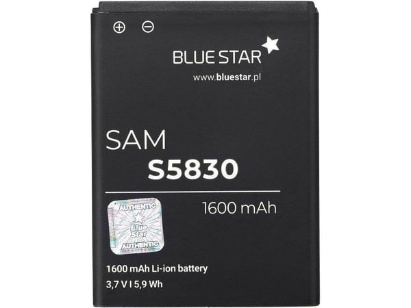 BlueStar 5901737173621, Batteri, Svart, Lithium-Ion (Li-Ion), 1600 mAh, Samsung Galaxy Ace/Gio S5670
