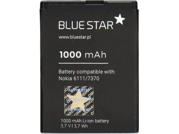 Blue Star BlueStar-batteri til Nokia 6111/N76/7500 | Li-Ion 1000 mAh | Analog BL-4B