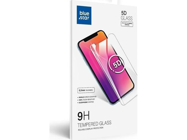 Partner Tele.com herdet glass Blue Star 5D til Samsung Galaxy Note 20 Ultra (full lim/etui-vennlig/fungerende fingeravtrykksleser) svart