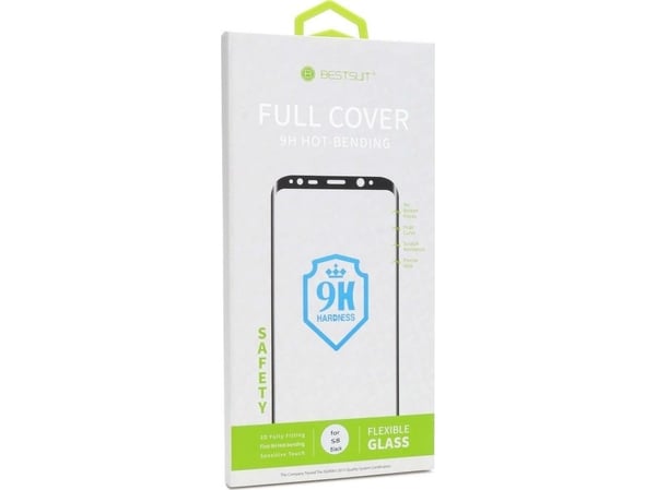 Flexible Nano Glass 5D full lim - for Samsung Galaxy S10+ svart (hot bending) - fungerer fingeravtrykksleser