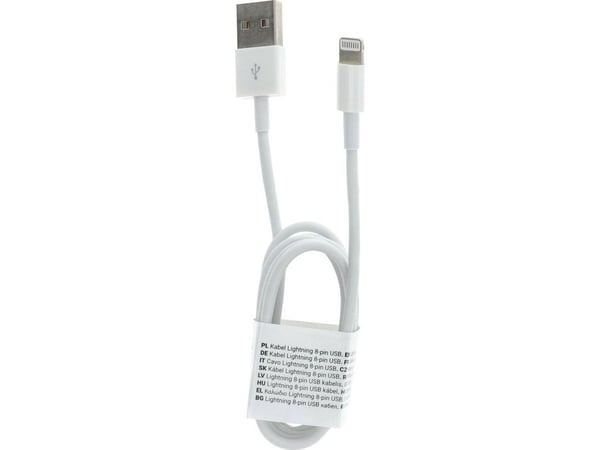 Yhteistyökumppani Tele.com USB-A - Lightning 1m valkoinen kaapeli