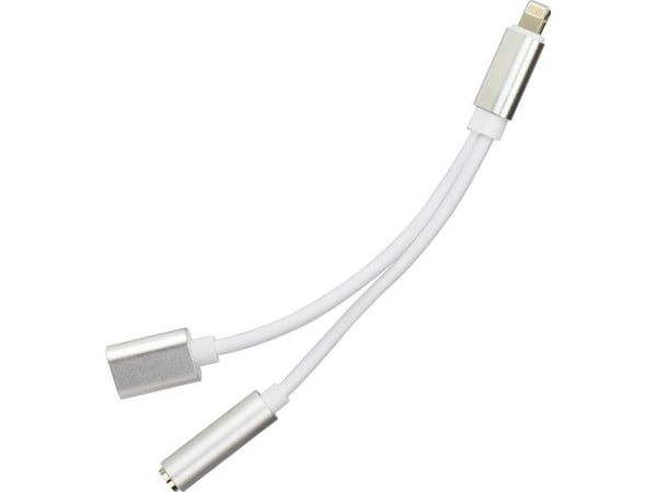 USB-adapter Partner Tele.com Lightning - 3,5 mm jack + Lightning - Silver (5901737400680)