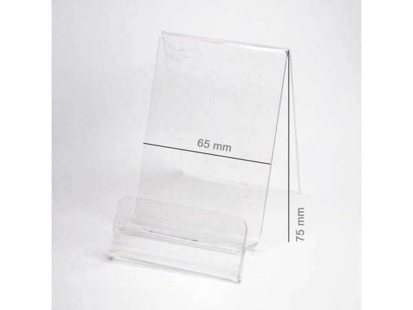 Partner Tele.com telefonholder i plexiglass med prislapp (smarttelefon) bredde 65 mm