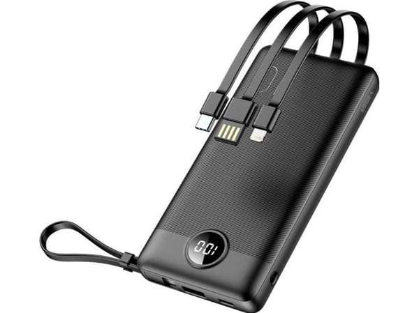 Powerbank Techonic Eksternt batteri (POWER BANK) VEGER C10 - 10 000 mAh (Micro + Type C + Lightning 8-pins) svart Powerbank Techonic Eksternt batteri (POWER BANK) VEGER C10 - 10 000 mAh (Micro + Type C + Lightning 8-pins) svart
