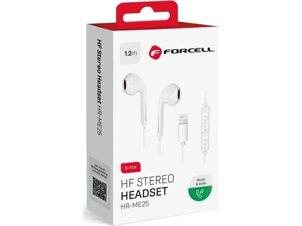 ForCell FORCELL hodetelefoner / stereohodetelefoner for Apple iPhone Lightning 8-pins hvit HR-ME25