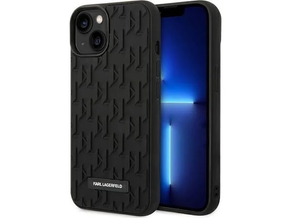 Karl Lagerfeld 3D monogram-deksel for iPhone 14 Plus - sort