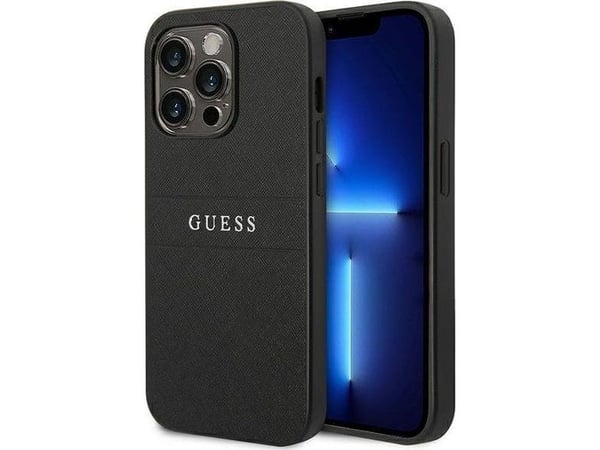Guess GUHCP14LPSASBBK iPhone 14 Pro 6.1" black/black Saffiano Strap
