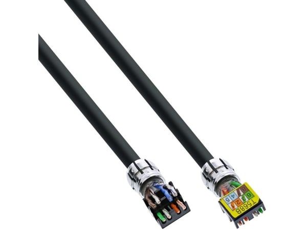 InLine 77840S, 40 m, Cat6a, U/UTP (UTP), RJ-45, RJ-45, Svart