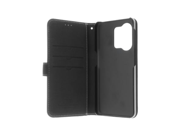 Insmat - Flip-deksel for mobiltelefon - ekte lær, termoplastisk polyuretan (TPU)-ramme, bomullssøm - svart - for OnePlus Nord 3 5G
