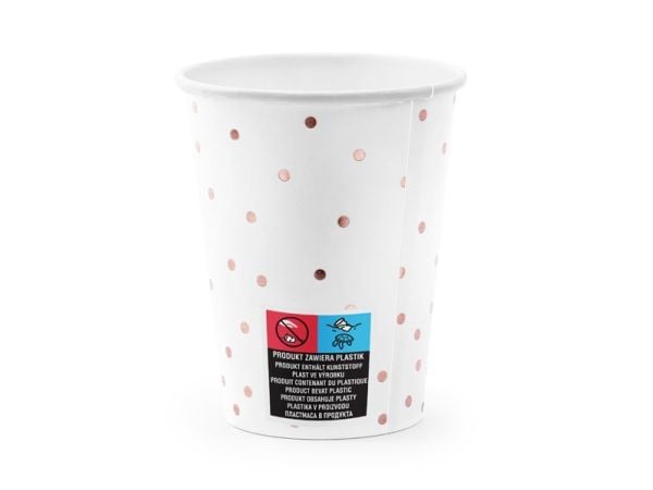 PartyDeco KPP53-008-EU1, 260 ml, Papir, Hvit, 75 mm, 75 mm, 125 mm