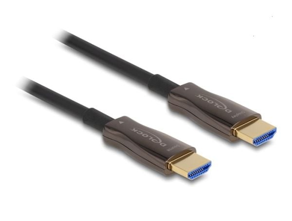 Delock - High Speed - HDMI-kaapeli - HDMI uros HDMI uros - HDMI uros - 30 m - hybridi kupari/kuituoptiikka - musta - Aktiivinen optinen kaapeli (AO...