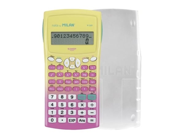 Milan 159110SNPBL, Skrivbord, Grundläggande, 12 siffror, Batteri, Rosa, Gul