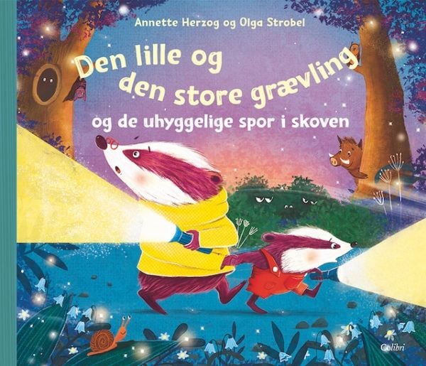 Den lille og den store grevlingen og de skumle sporene i skogen | Annette Herzog | Språk: Dansk