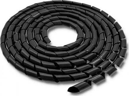 Qoltec - Kabelordner - svart - 10 m