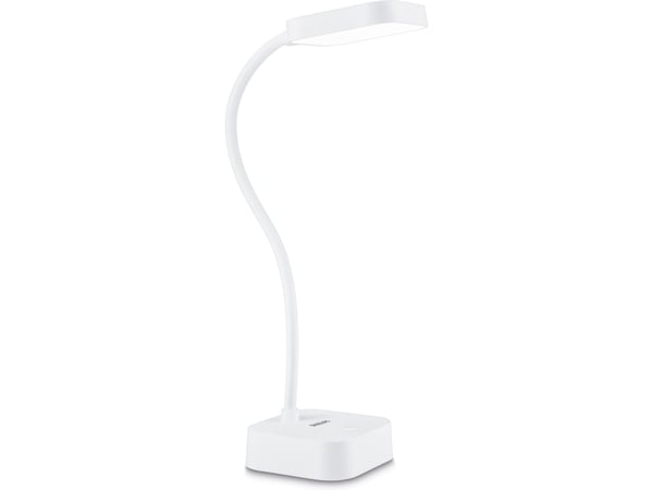 Philips Funksjonell Rock-skrivebordslampe, Hvit, Plast, Soverom, Stue, Kontor, Tidsriktig, IP20, III