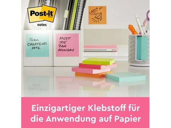 Post-It 7100259224, Rektangel, Blå, Grønn, Oransje, Rosa, Papir, Poptimistic, 127 mm, 76 mm
