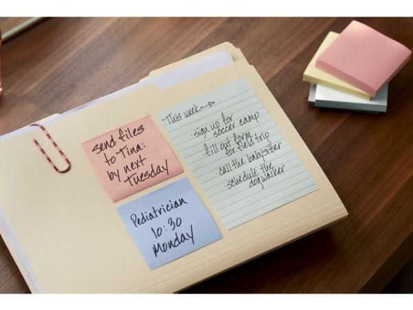 Post-it, Post-it, Recycled, assorteret 76x76mm, pakke a 6 stk