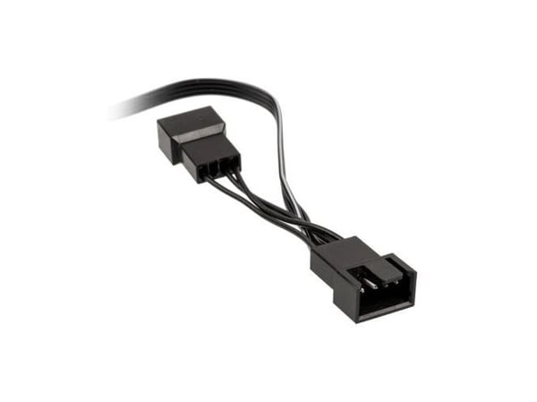Y-kaapeli PC-ventilator [1x PC-ventilatortilslutning 4-pol. - 2x PC-ventilatortilslutning 4-pol.] 0,35 m Sort Kolink