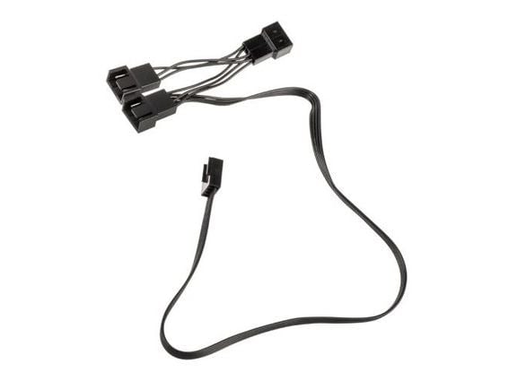 Y-kaapeli PC-ventilator [1x PC-ventilatortilslutning 4-pol. - 3x PC-ventilatortilslutning 4-pol.] 0.35 m Sort Kolink