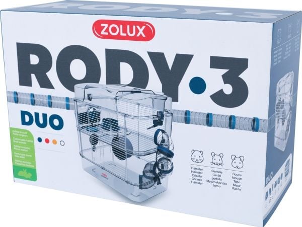 Zolux hamster-/råttbur RODY 3 DUO blå