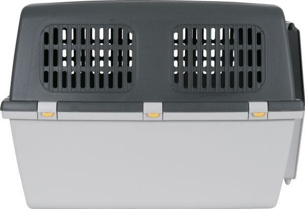 TRIXIE 39873, Hård transportbur, Transportbur för husdjur, Hund, 38 kg, Frontmatad, Svart, Grå