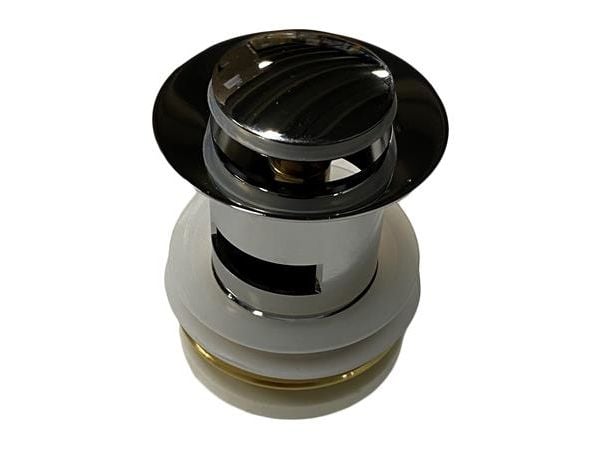 Unite bottensilventil med svart propp 1 1/4", förkromad