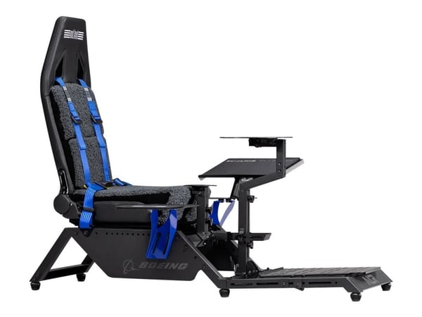 Next Level Racing Boeing Commercial Edition - Flysimulator cockpit - høydensitetsskumplast, polyuretanlær, faux wool - blue highlights